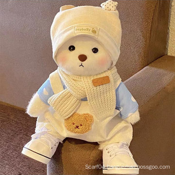 Cute plush white bear doll